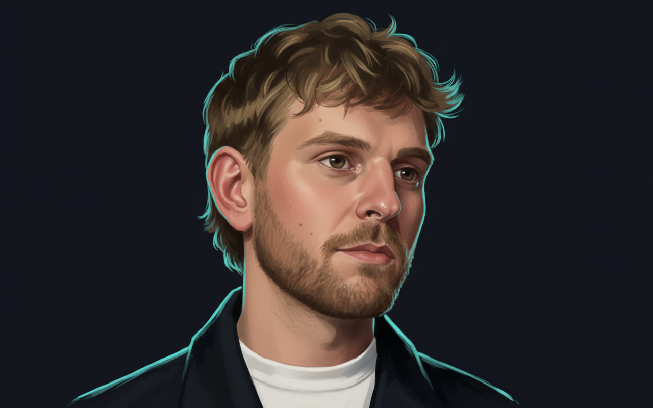 Editorial illustrated portrait of Jordan Brando