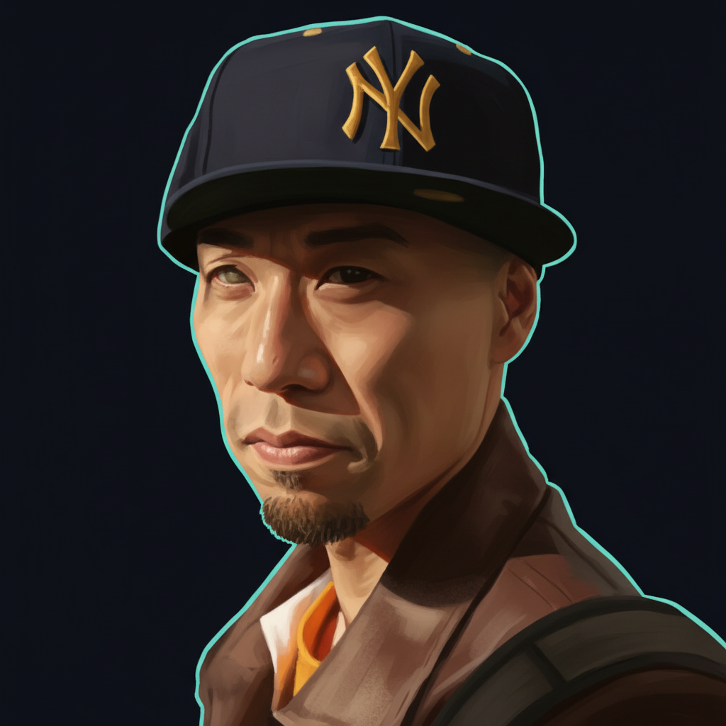 Editorial illustrated portrait of DJ Koco