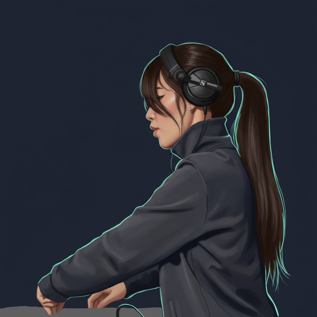 Editorial illustrated portrait of Riria