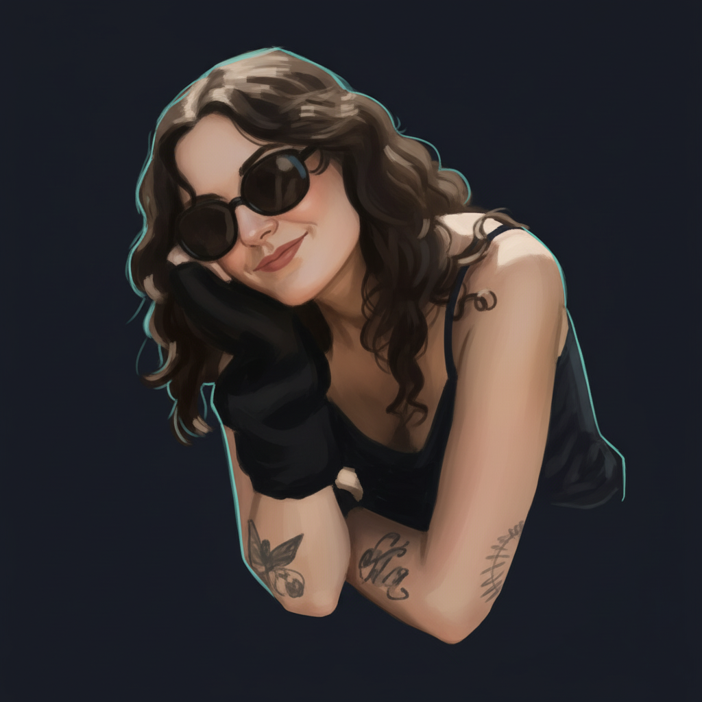 Editorial illustrated portrait of Elsie