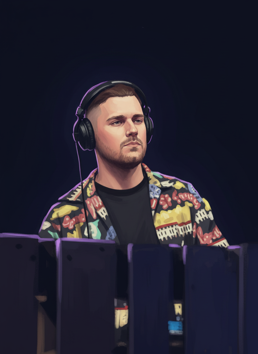 Editorial illustrated portrait of Kobosil