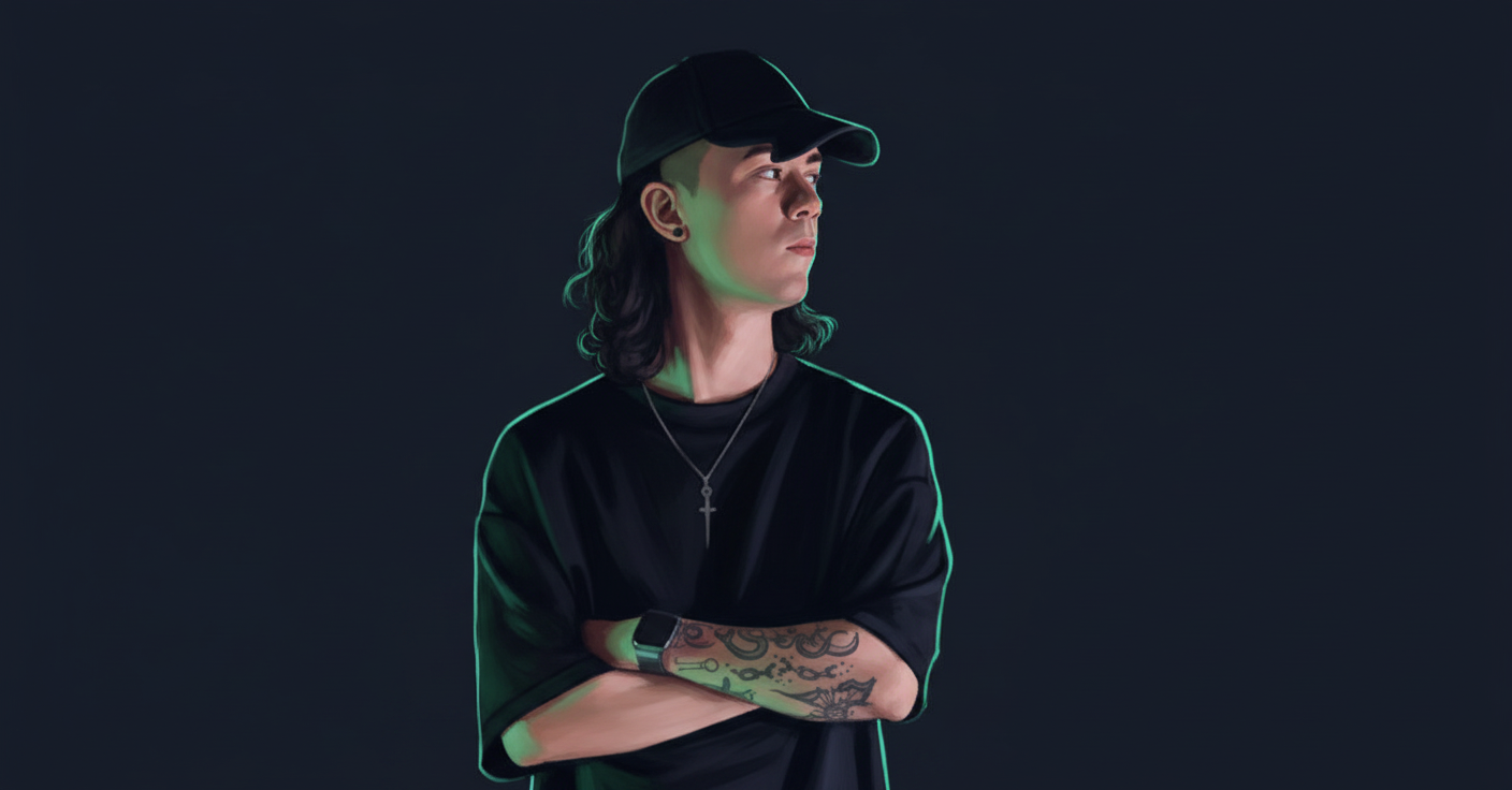 Editorial illustrated portrait of COLIN HENNERZ